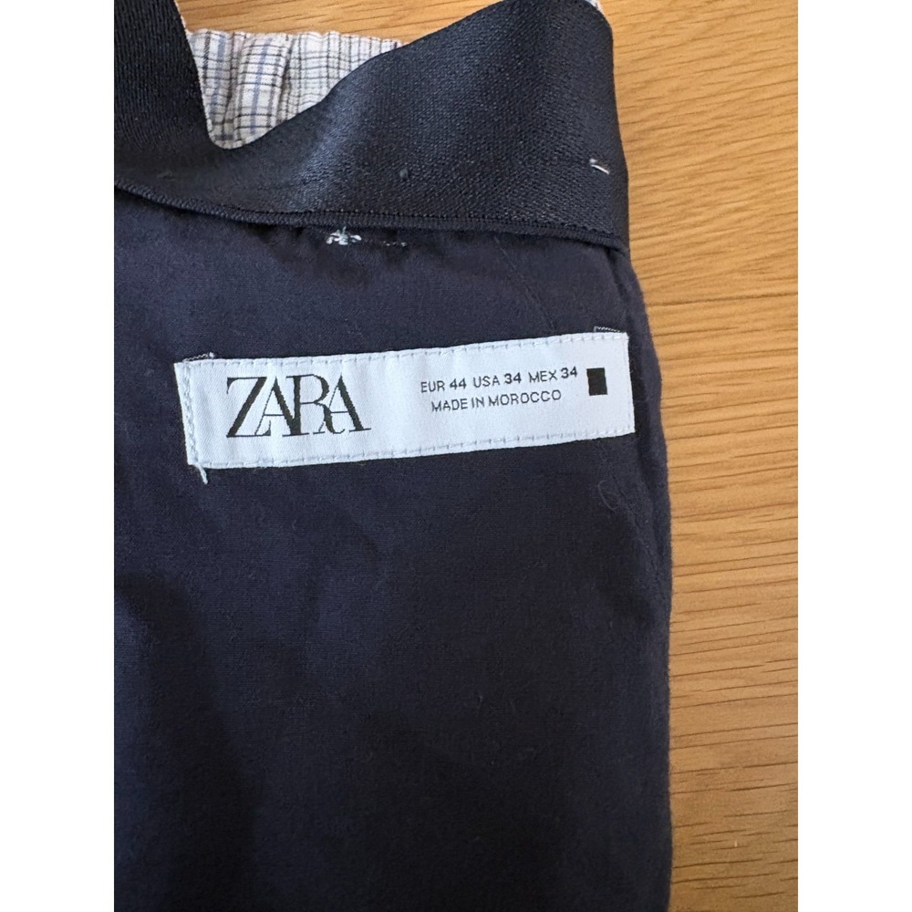Zara Plaid Pants Womens Size 34 Multicolor Flat Front Zip Polyester - Picture 6 of 9